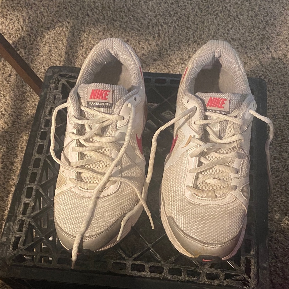 Nike Kids White and Pink Sneakers